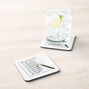 BOURBON BOODSCHAPLIJST COCKTAIL HUMOR BIER ONDERZETTER