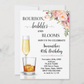 Bourbon, Bubbles & Blooms Volwassenen Verjaardag Kaart (Voorkant)