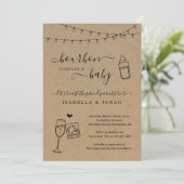Bourbon Bubbles en Baby shower Invitation Kaart (Staand voorkant)