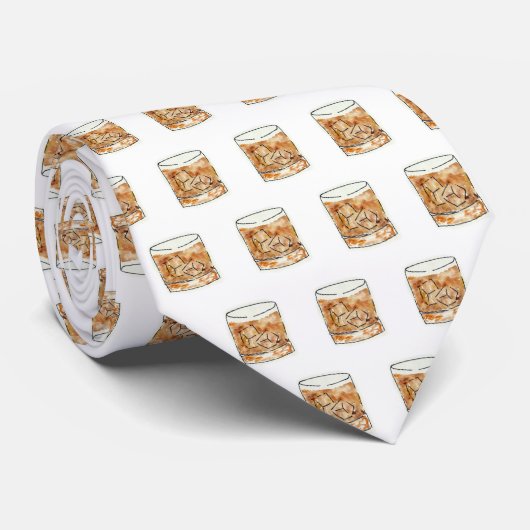 Bourbon, cocktail, zuidelijk, waterverf stropdas (Opgerold)