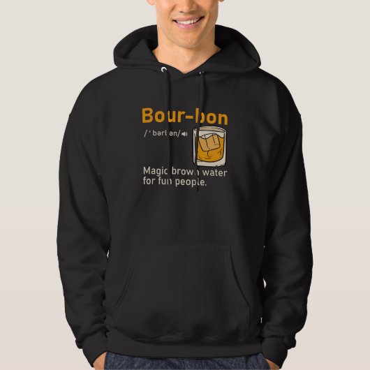 Bourbon Definition Magic Brown Water  Whisky  Men Hoodie (Voorkant)
