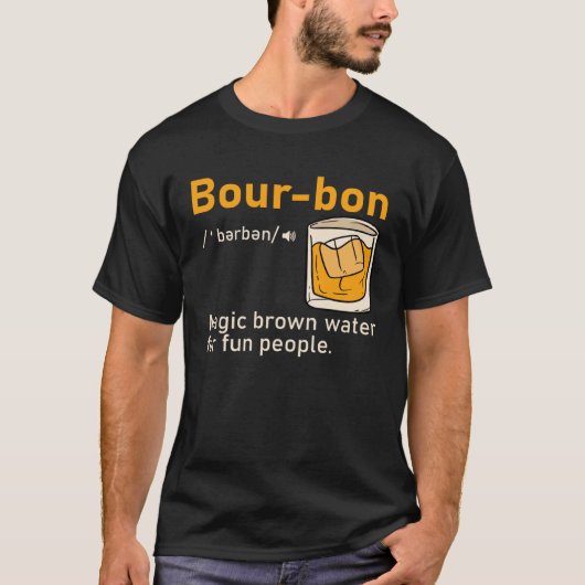 Bourbon Definition Magic Brown Water Whisky Men T-shirt (Voorkant)