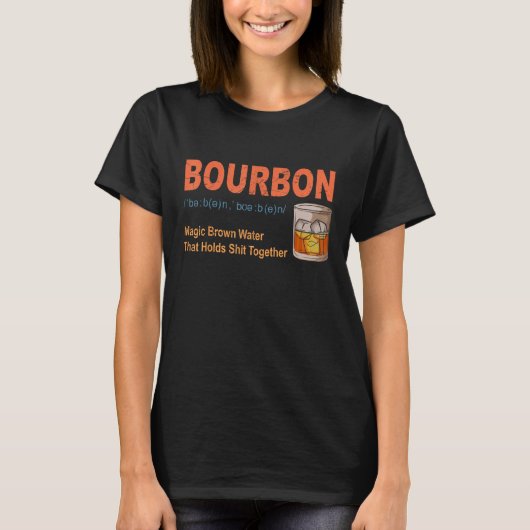 Bourbon Definition Vintage Bourbon Whiskey Drinkin T-shirt (Voorkant)