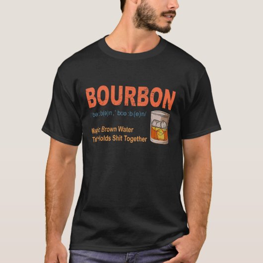 Bourbon Definition Vintage Bourbon Whiskey Drinkin T-shirt (Voorkant)