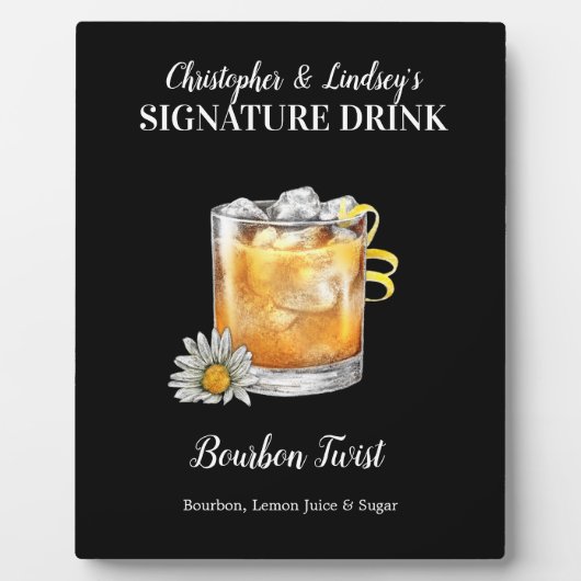 Bourbon Drink ・ PERSONALIZE deze Drink van de Hand Fotoplaat (Voorkant)