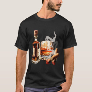 Bourbon Drink sigaar Drinker Papa Vader Vriend T-shirt