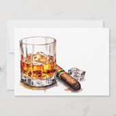Bourbon en sigaar verjaardagsfeestje kaart (Achterkant)