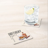 Bourbon en sigaar verjaardagsfeestje kartonnen onderzetters (Insitu)