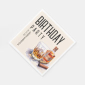 Bourbon en sigaar verjaardagsfeestje servet (Hoek)