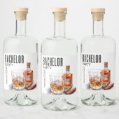 Bourbon en sigaar vrijgezellenfeest likeurfles etiket (Flessen)