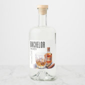 Bourbon en sigaar vrijgezellenfeest likeurfles etiket (Voorkant)