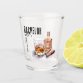 Bourbon en sigaar vrijgezellenfeest shot glas (Voorkant)