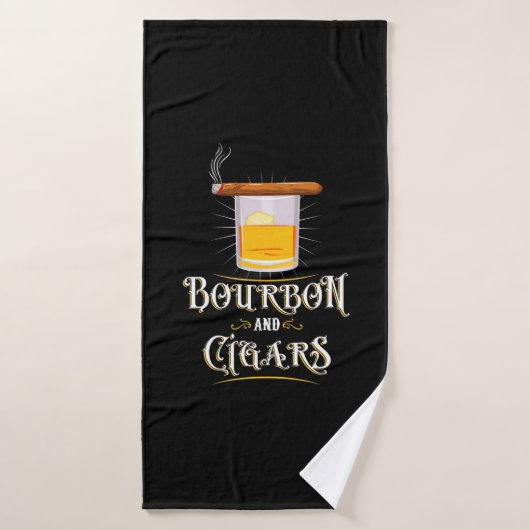 Bourbon en sigaren badhanddoek (Badhanddoek)