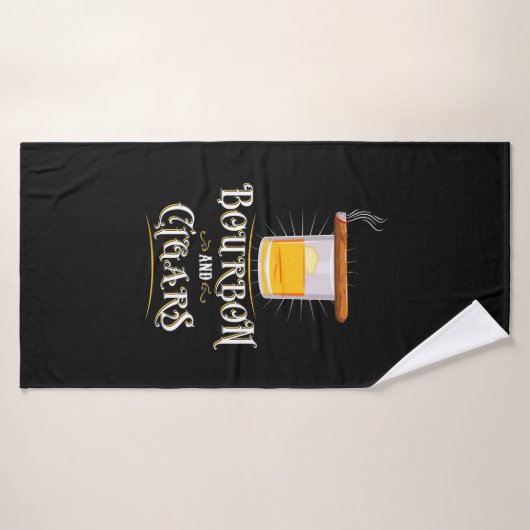 Bourbon en sigaren badhanddoek (Badhanddoek)