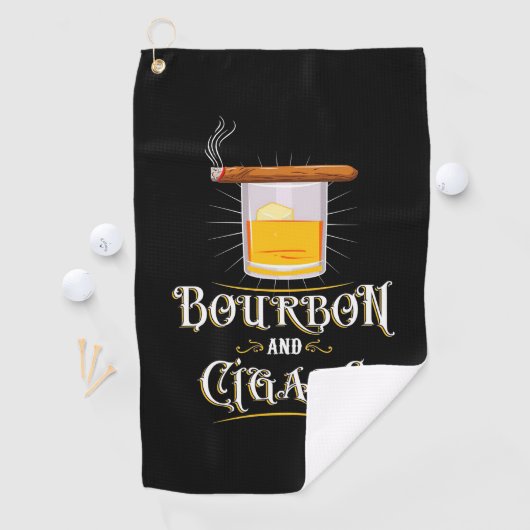 Bourbon en sigaren golfhanddoek (Insitu)