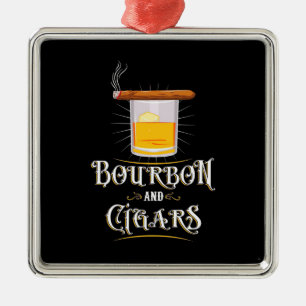 Bourbon en sigaren metalen ornament