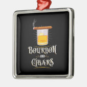 Bourbon en sigaren metalen ornament (Links)