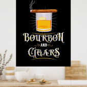 Bourbon en sigaren poster (Keuken)