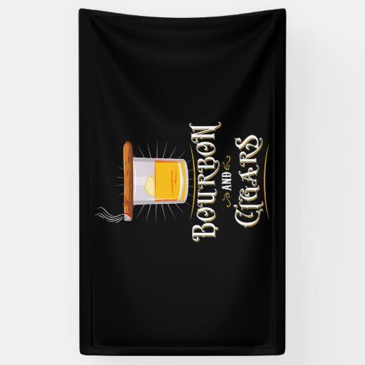 Bourbon en sigaren spandoek (Verticaal)