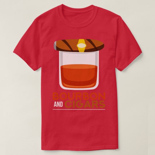 Bourbon en sigaren t-shirt (Design voorkant)