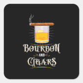 Bourbon en sigaren vierkante sticker (Voorkant)