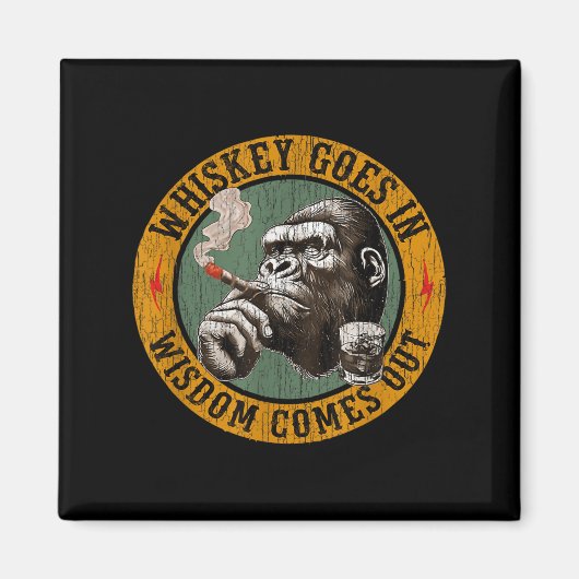 Bourbon erin Wijsheid eruit Apenwhiskey Magneet (Voorkant)