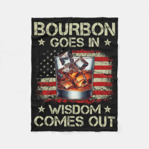 Bourbon erin, wijsheid eruit whiskey Usa vlag Fleece Deken