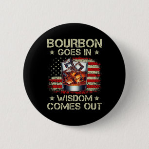 Bourbon erin, wijsheid eruit whiskey USA-vlag Ronde Button 5,7 Cm
