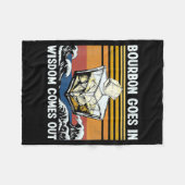 Bourbon Goes In Wisdom Comes Out 1970s Retro Fleece Deken (Voorkant (Horizontaal))