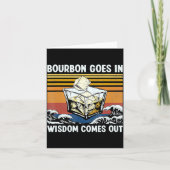 Bourbon Goes In Wisdom Comes Out 1970s Retro  Kaart (Voorkant)