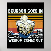 Bourbon Goes In Wisdom Comes Out 1970s Retro  Poster (Voorkant)