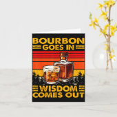 Bourbon Goes In Wisdom Comes Out Bourbon Drinking Kaart (Gele Bloem)
