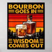 Bourbon Goes In Wisdom Comes Out Bourbon Drinking Poster (Voorkant)