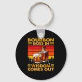 Bourbon Goes In Wisdom Comes Out Bourbon Drinking Sleutelhanger (Voorkant)