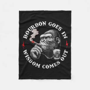 Bourbon Goes In Wisdom komt uit Monkey Whiskey Lo Fleece Deken