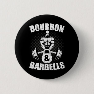 Bourbon-halters Fitness Bodybuilding Gewichtheffen Ronde Button 5,7 Cm