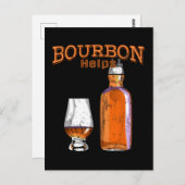 Bourbon Helps Funny Alcohol Drink Briefkaart (Voorkant / Achterkant)
