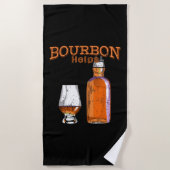Bourbon Helps Funny Alcohol Drink Strandlaken (Voorkant)