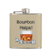 Bourbon Helps. Heupfles (Voorkant)
