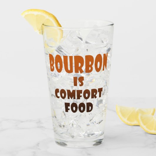 Bourbon is comfortdrank - highball pint glas (Voorkant ijs)