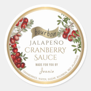 Bourbon Jalapeño Cranberrysaus Gemaakt door Ronde Sticker