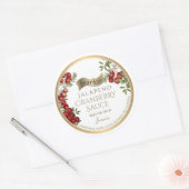 Bourbon Jalapeño Cranberrysaus Gemaakt door Ronde Sticker (Envelop)