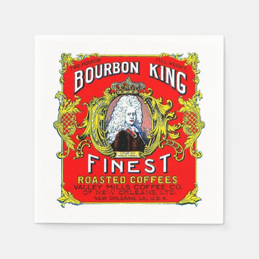 Bourbon King Finest Roasted Coffies Servetten (Voorkant)