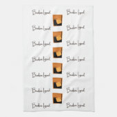 Bourbon Legend en glaasjes op white Kitchen Towel Theedoek (Verticaal)