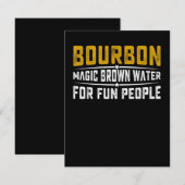 Bourbon Magic Brown Water Fun People - Whiskey Bedankkaart (Voorkant / Achterkant)