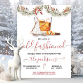 Bourbon Old Fashioned kerstfeestelijkheidspartij Kaart
