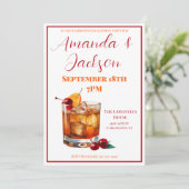 Bourbon ouderwets verlovingsfeest kaart (Staand voorkant)