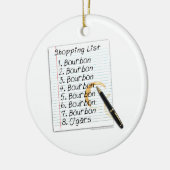 BOURBON SHOPPING LIST COCKTAIL HUMOR KERAMISCH ORNAMENT (Links)