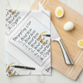 BOURBON SHOPPING LIST COCKTAIL HUMOR THEEDOEK (Quarter Fold)