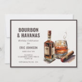 Bourbon sigaar verjaardagsuitnodiging kaart (Voorkant)